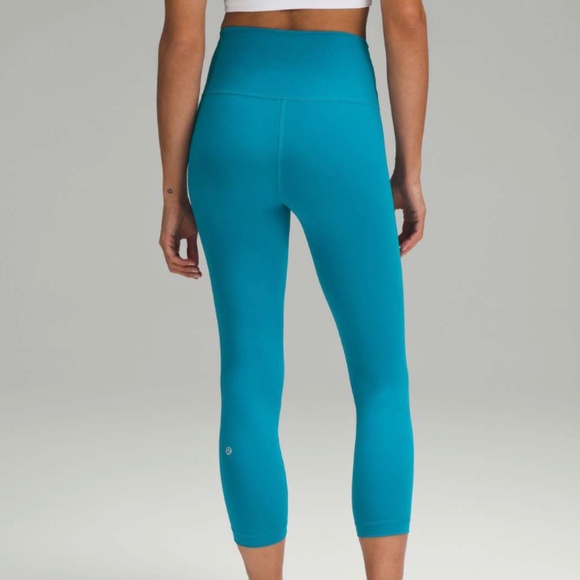 Lululemon Wunder Train High-Rise Crop 23" Hawaiian Blue Size 6 - Picture 2 of 7
